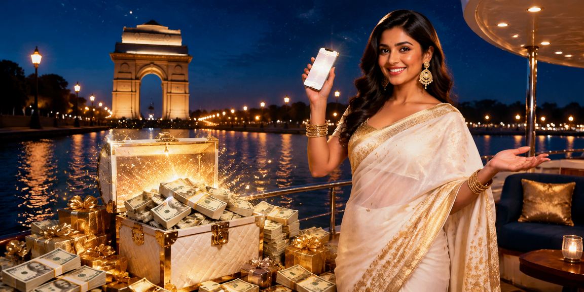 Mobile payment and gaming scene near India Gate, Delhi